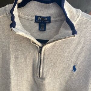 Polo Ralph Lauren oatmeal 1/4 Zip Pullover Sweater XL 18-20 Boys Cotton Knit